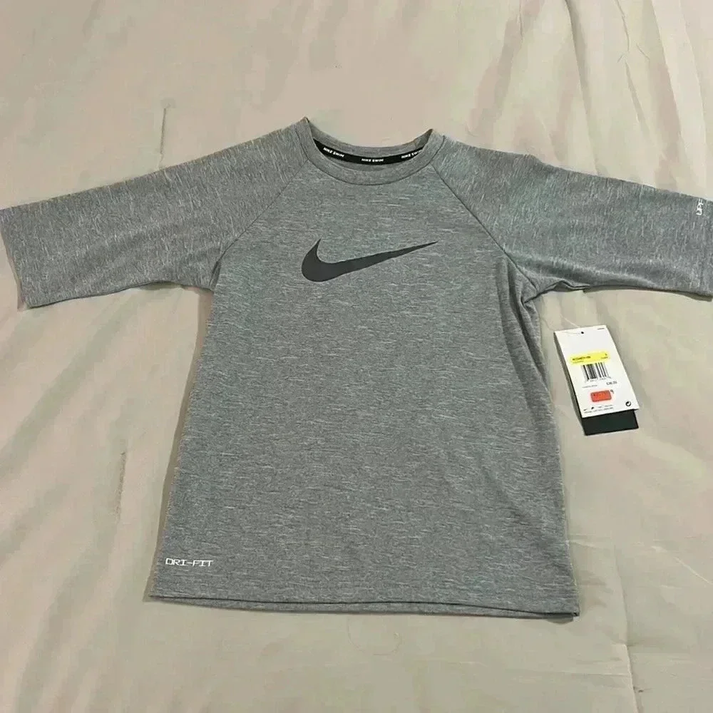 NWT‎ Boys Nike swim shirt size S UPF 40+